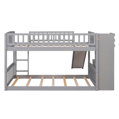 Stairway Twin Over Twin Bunk Bed With Two Drawers And Slide