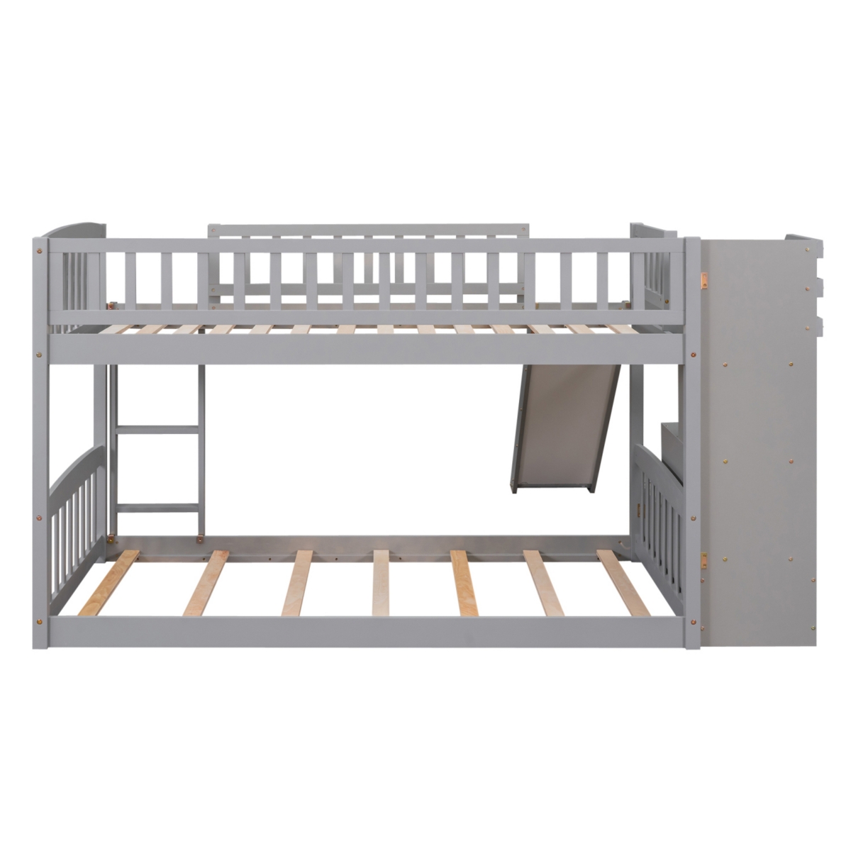 Simplie Fun Stairway Twin Over Twin Bunk Bed With Two Drawers And Slide