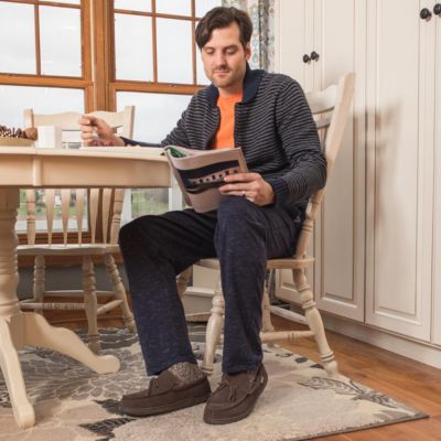 Men's Paul Printed Berber Suede Moccasin Slippers