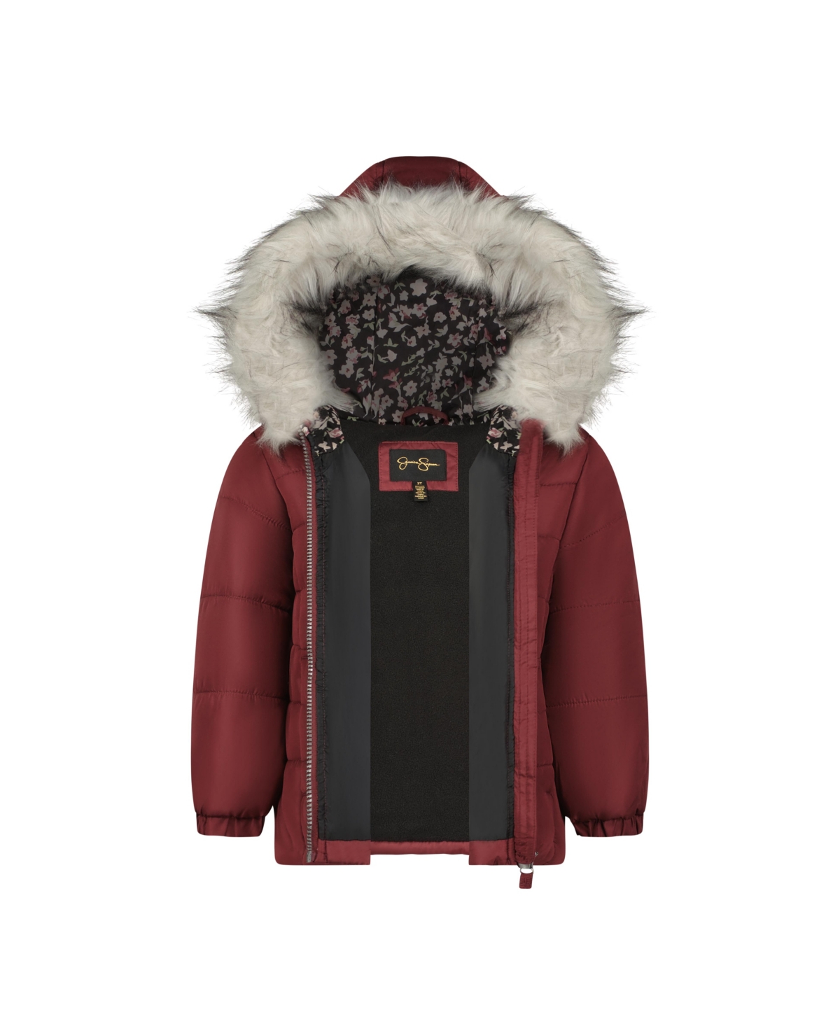 Jessica Simpson Girls Fashion Hooded Quilt Puffer Jacket