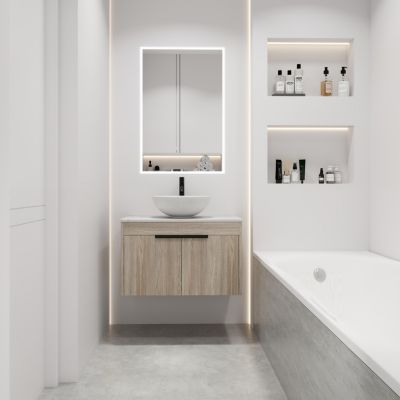 Streamdale 30" Modern Design Float Bathroom Vanity With Ceramic Basin Set