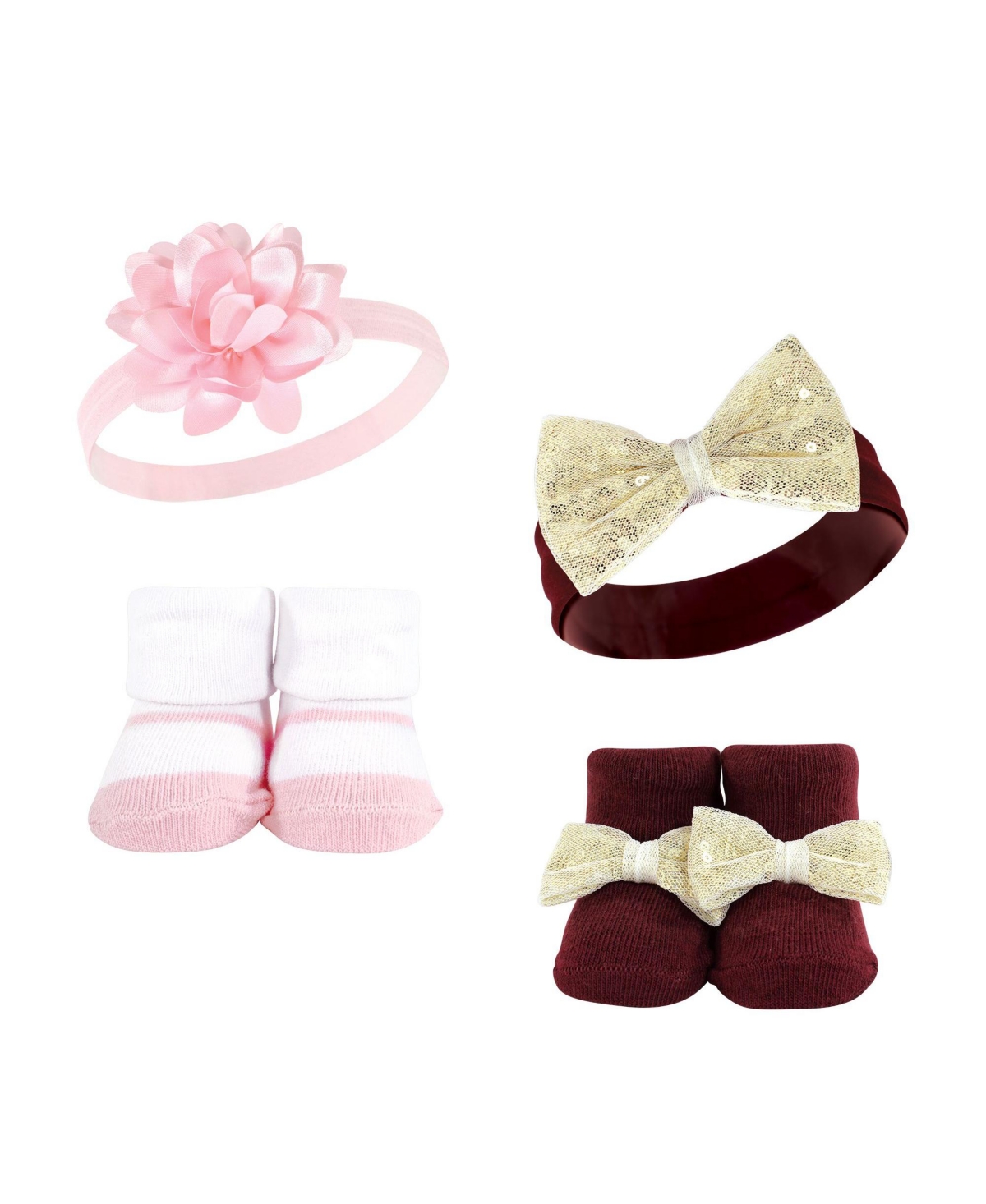 Hudson Baby Baby Girls 8Pc Headband and Socks Set, Months - Lace flower