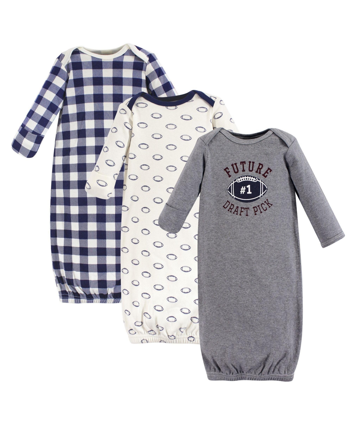 Hudson Baby Boys Unisex Cotton Gowns, Moose Wonderful Time, Preemie/Newborn