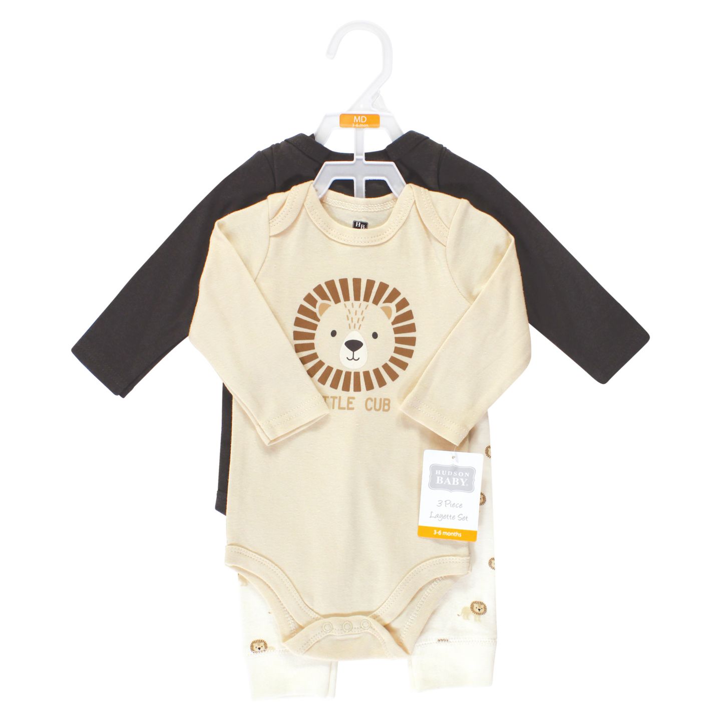 Комплект Hudson Baby 3Pc Long Sleeve Bodysuit and Pant для мальчиков-малышей, цвет: Brave Lion Long Sleeve — фото 2