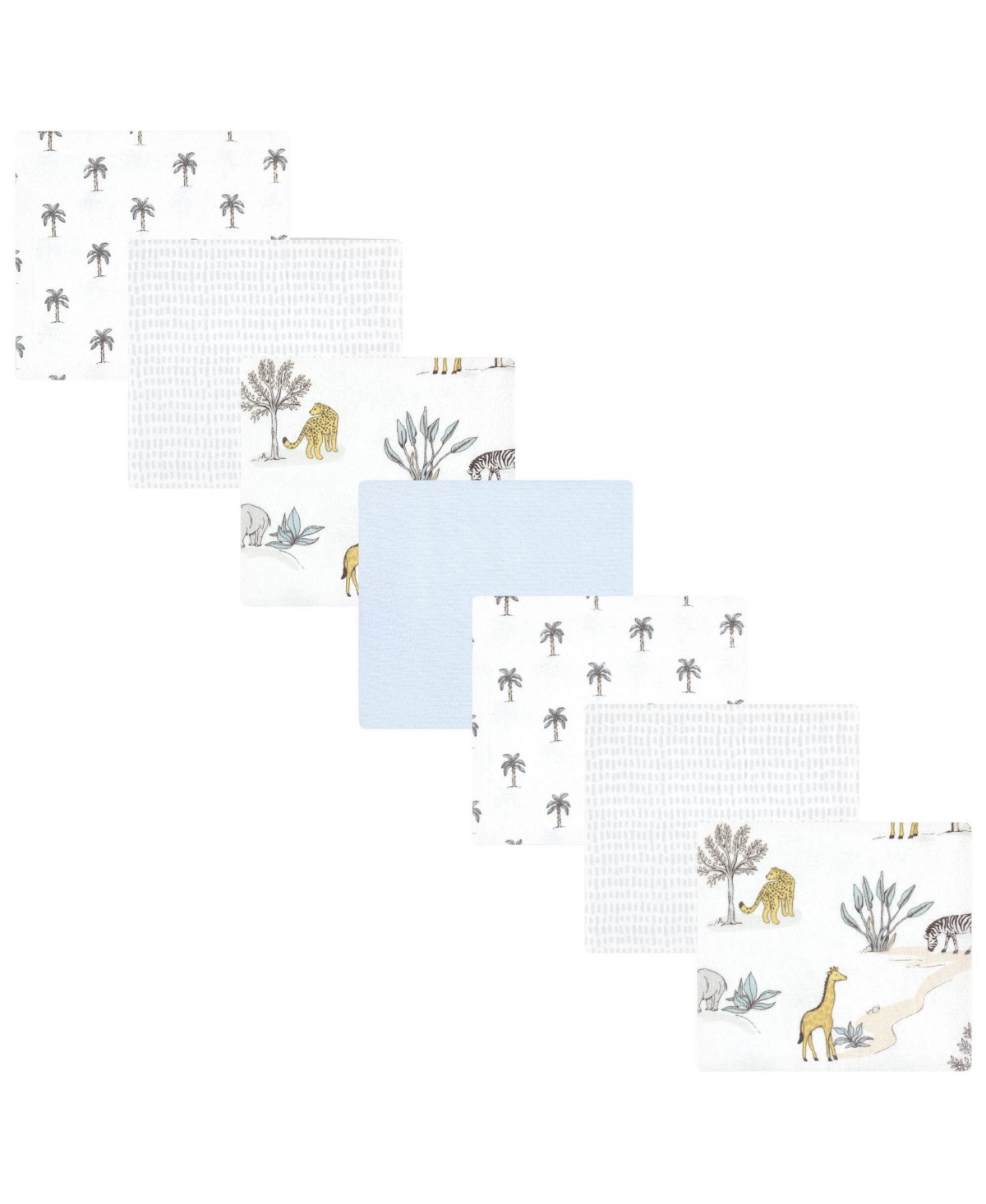 Hudson Baby Boys Cotton Poly 7pk Flannel Receiving Blankets Multipack