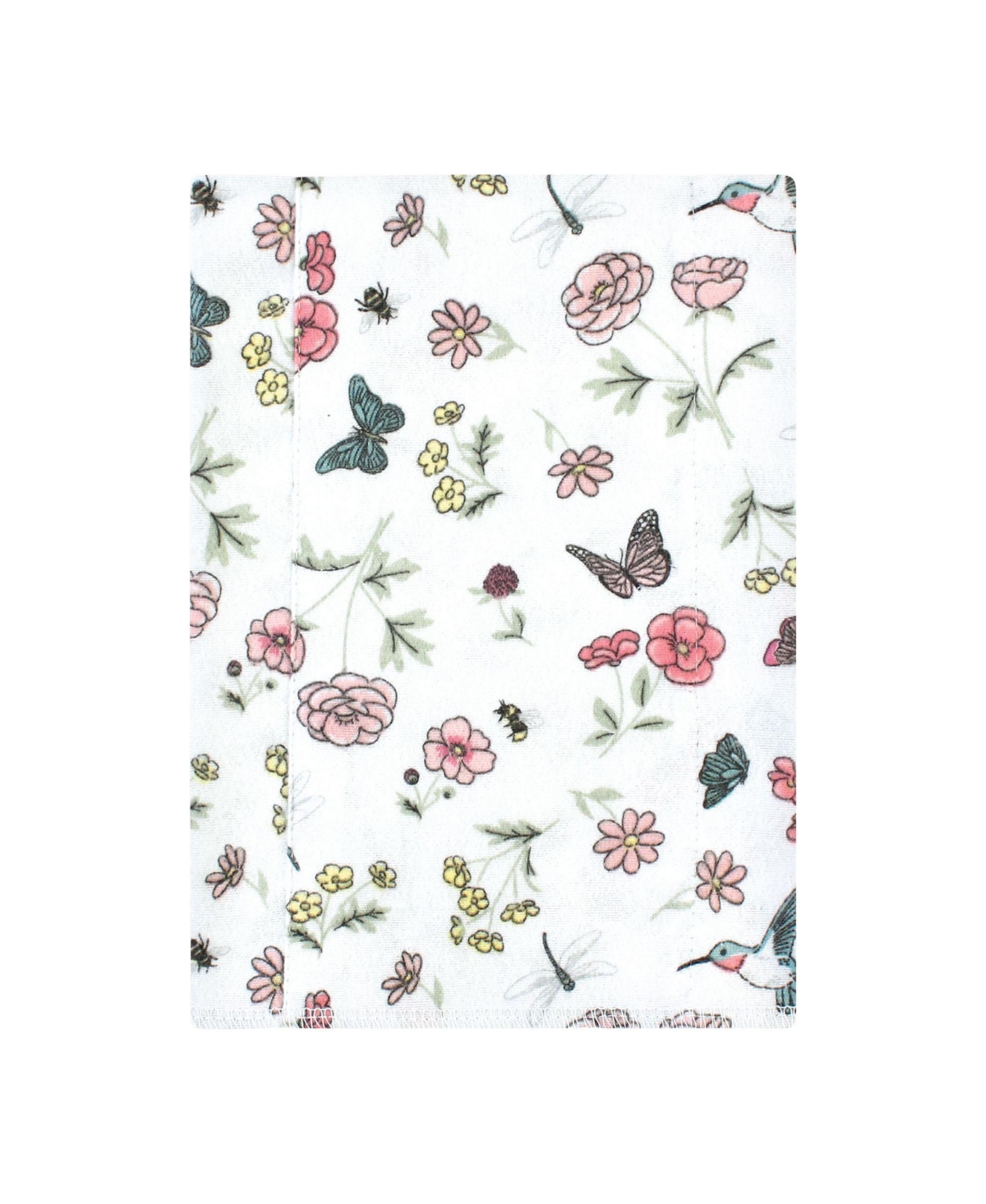 Hudson Baby Infant Girl Cotton Flannel Burp Cloths, Hummingbird Garden 4 Pack, One Size - Hummingbird garden 4 pack
