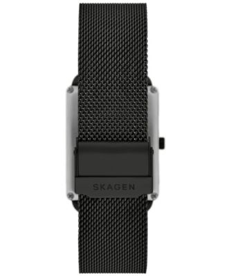 Men's Hagen Three Hand Black Stainless Steel 36mm