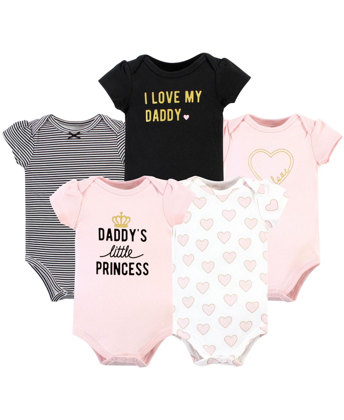 Боди Baby Hudson, хлопок, 5 шт. — Hudson Baby, цвет: Daddys Little Princess 5-Pack — фото 1