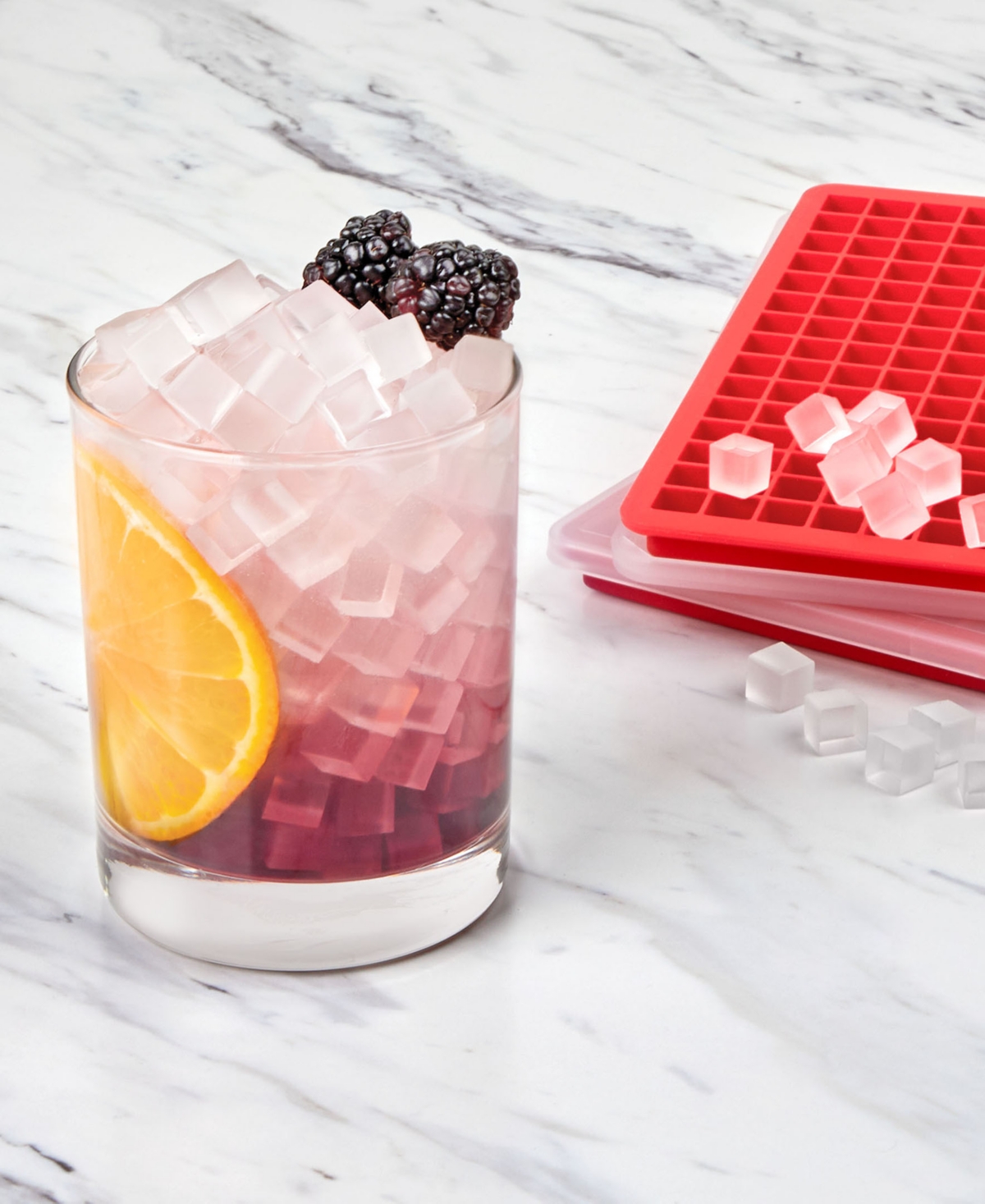 Tovolo Silicone Mini Ice Cube Tray with Lid, 2-Pack Candy Apple