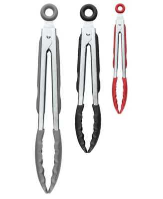 Tovolo 7-7", 9" 12" Stainless Steel Silicone Grip Tongs, Set of 3