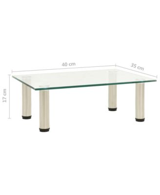 TV Stand Transparent 15.7"x13.8"x6.7" Tempered Glass