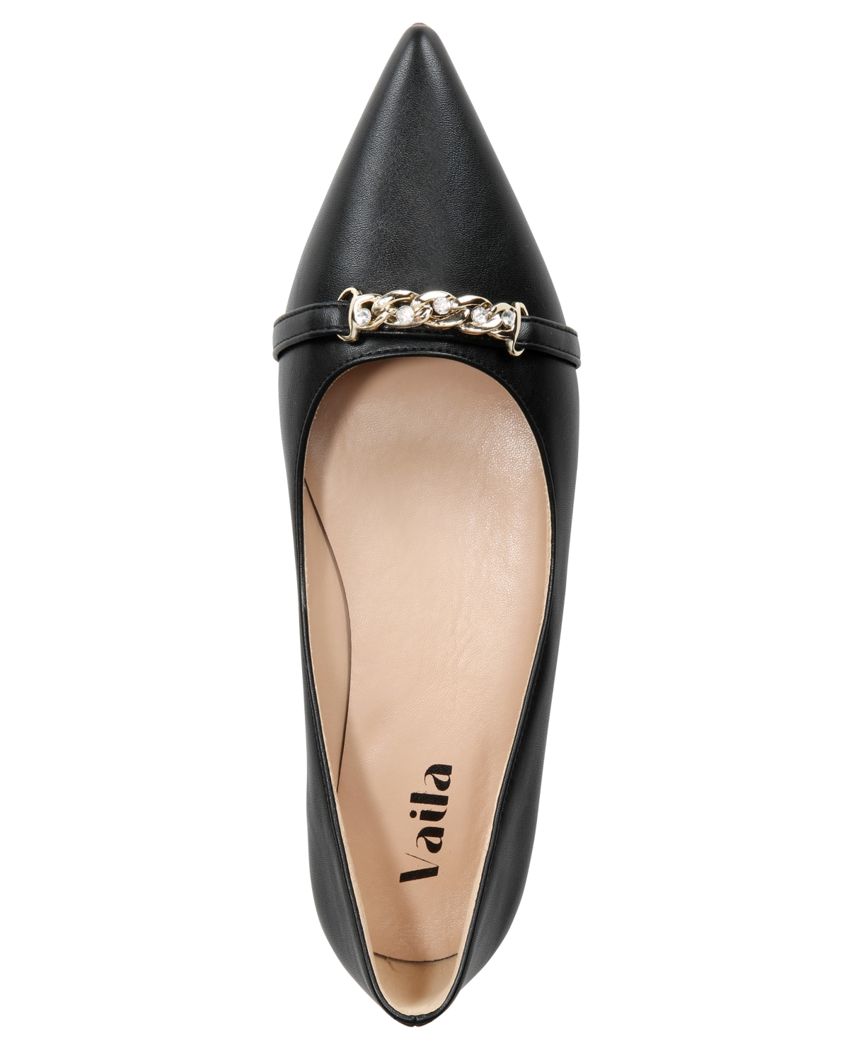 Vaila Shoes Women's Reagan Embellished Pointed-toe Dress Flats Extended Sizes 9-14 In Tan
