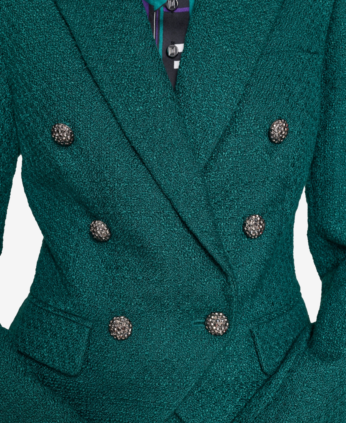 Karl Lagerfeld Paris Women's Tweed Double Breasted Blazer