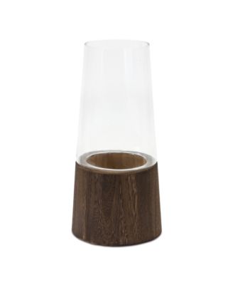 Tapered Glass Vase With Wood Accent (Set of 2)