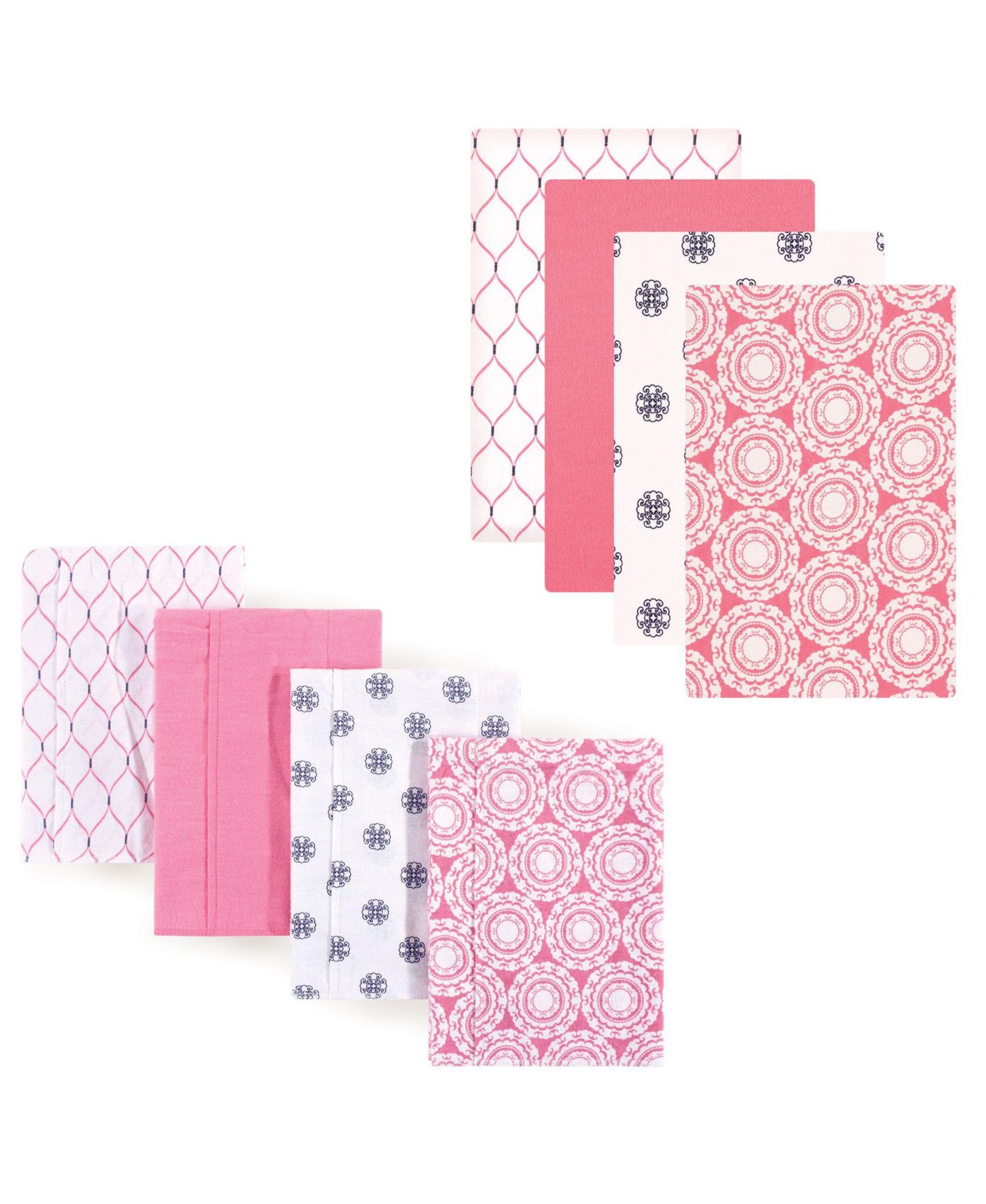 Cotton Flannel Burp Cloths and Receiving Blankets, 8-Piece