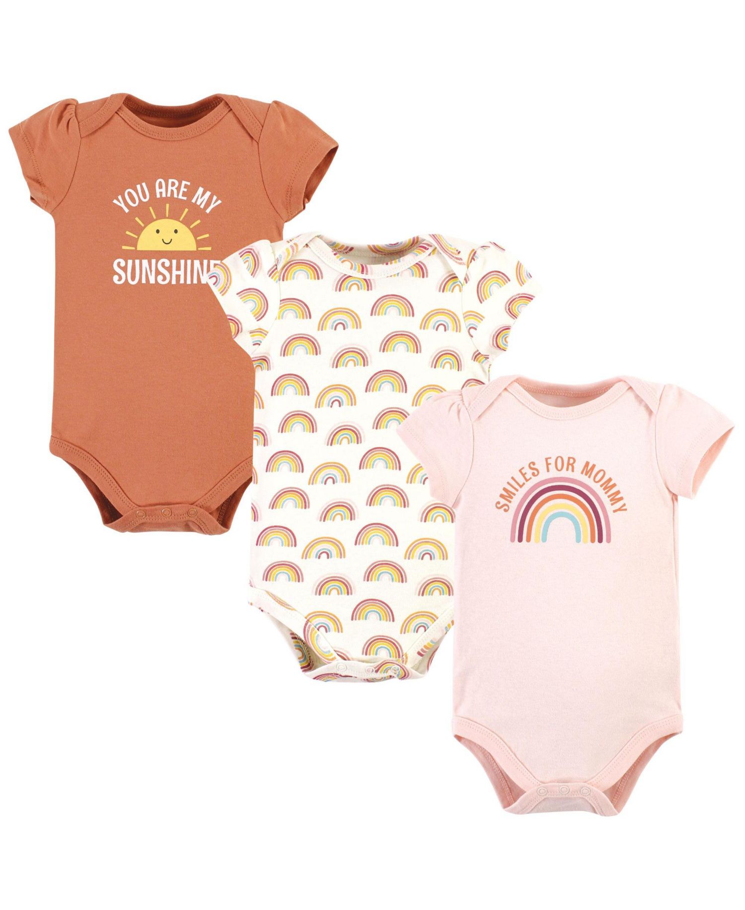 Baby Girls Cotton Bodysuits 3-Pack