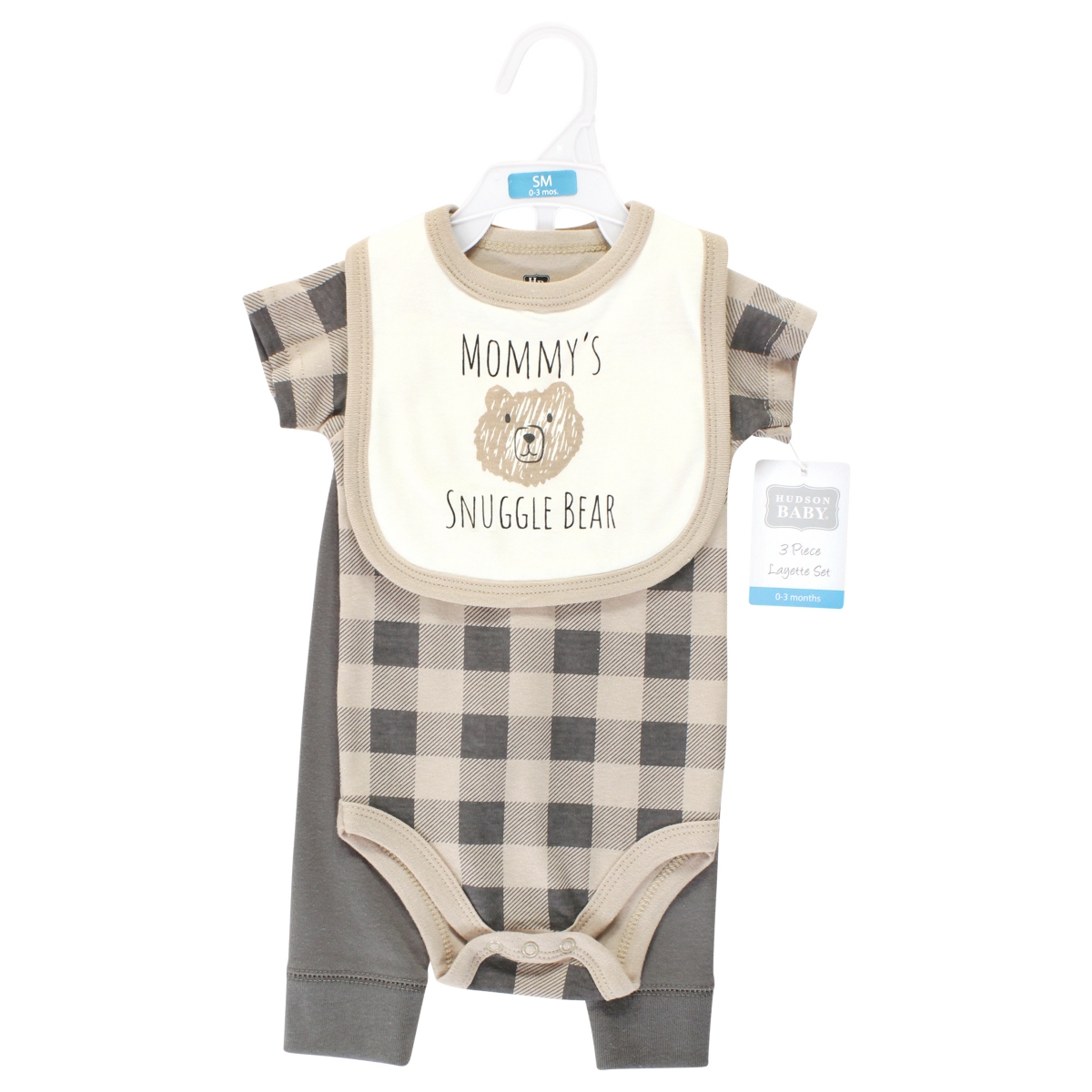 Hudson Baby Baby Boys Cotton Bodysuit, Pant and Bib Set, Kind Human