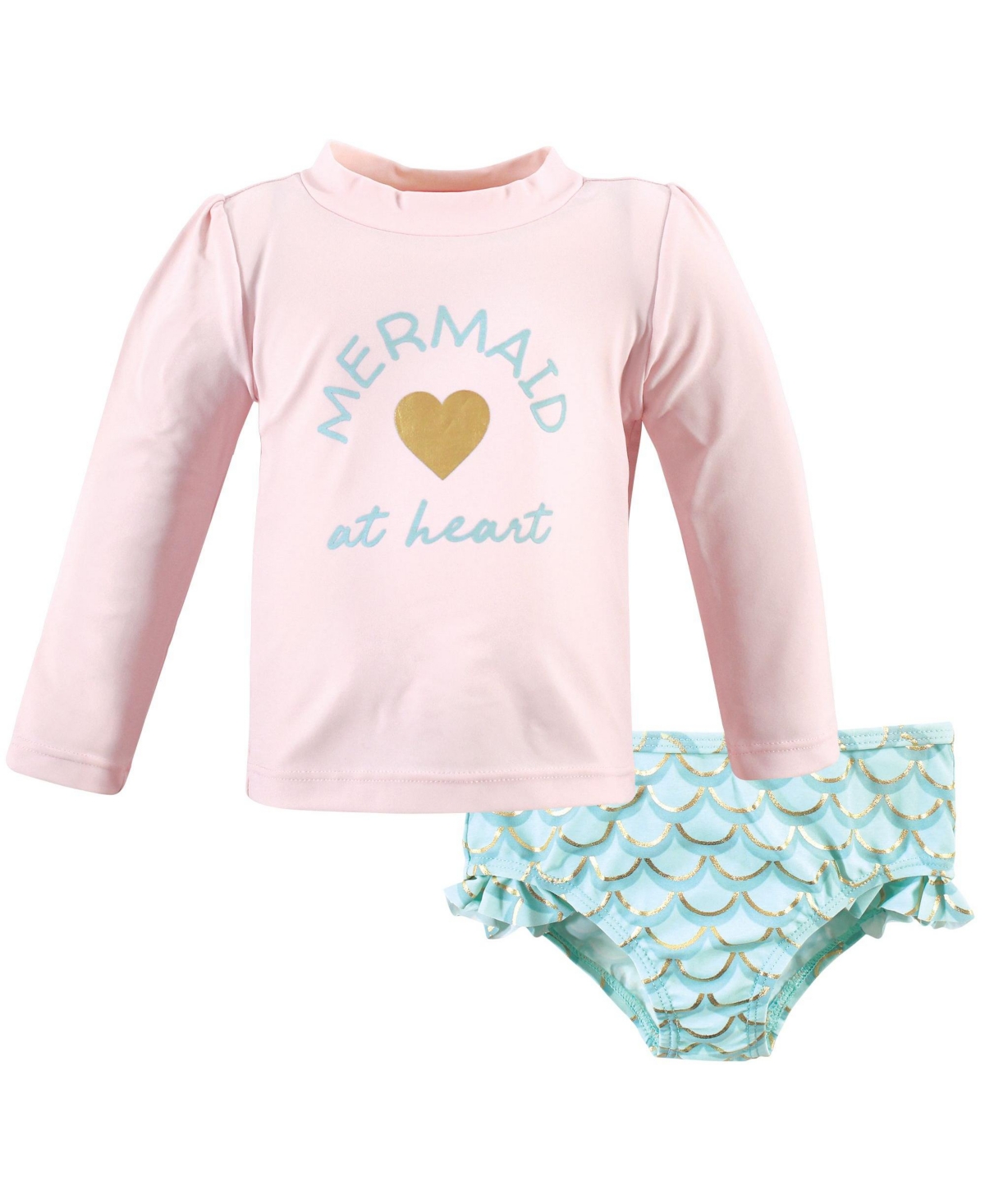 Hudson Baby Baby Girls Swim Rashguard Set, Mermaid At Heart - Mermaid at heart
