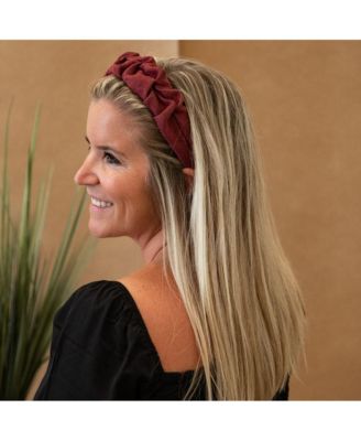 Women s Traditional Textured Headband - Dark Red
