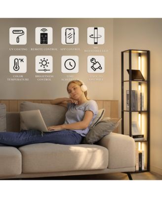 Fancy Pro - 64” Dimmable LED Floor Lamp with Adjustable Color Temp Range (2700K-6000k), Remote/App Control