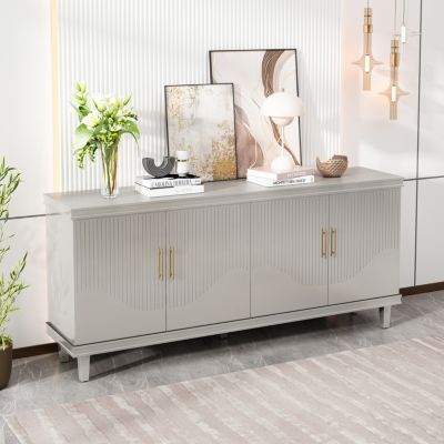 + 70" + Wood + 4-Door + Cabinet