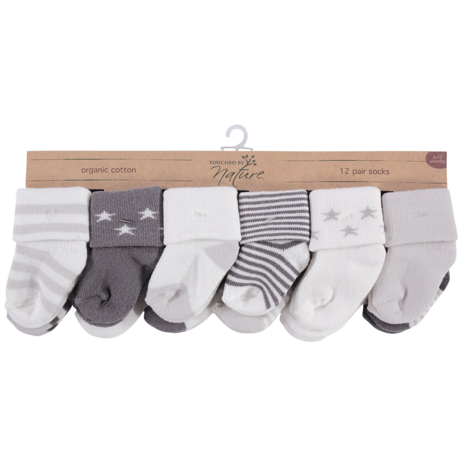 12Pk Natural Terry Socks