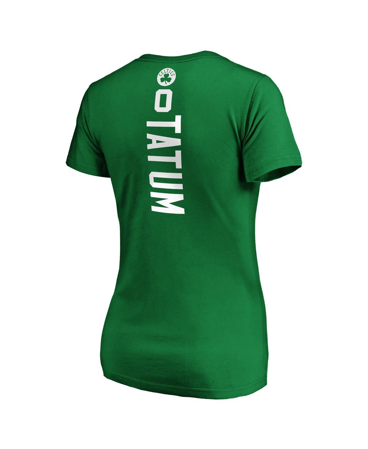 Fanatics Women's Jayson Tatum Kelly Green Boston Celtics Playmaker Name Number V-neck T-shirt In Kelly Green