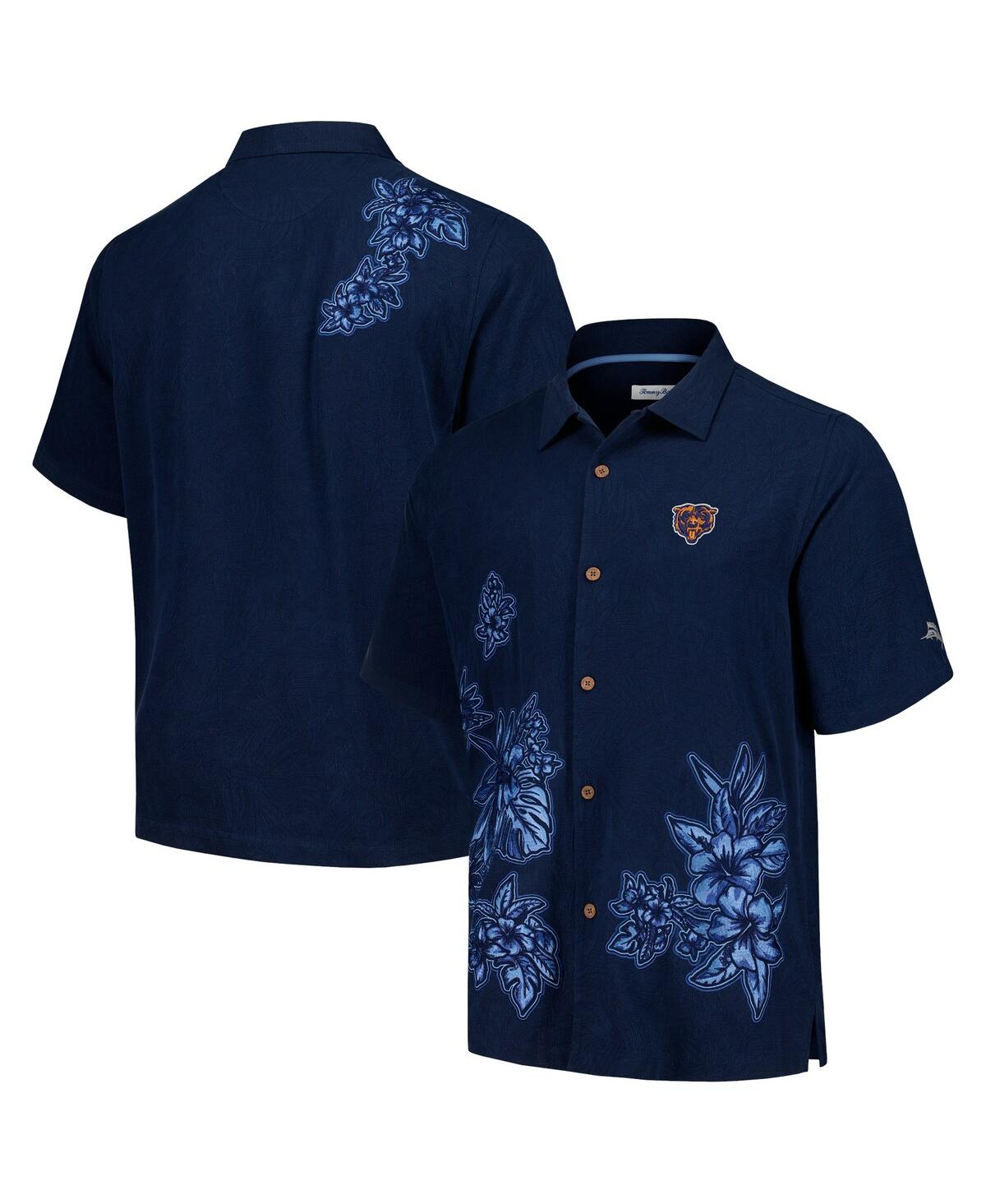 Tommy Bahama Men's Navy Chicago Bears Hibiscus Camp Button-up Shirt In Navy