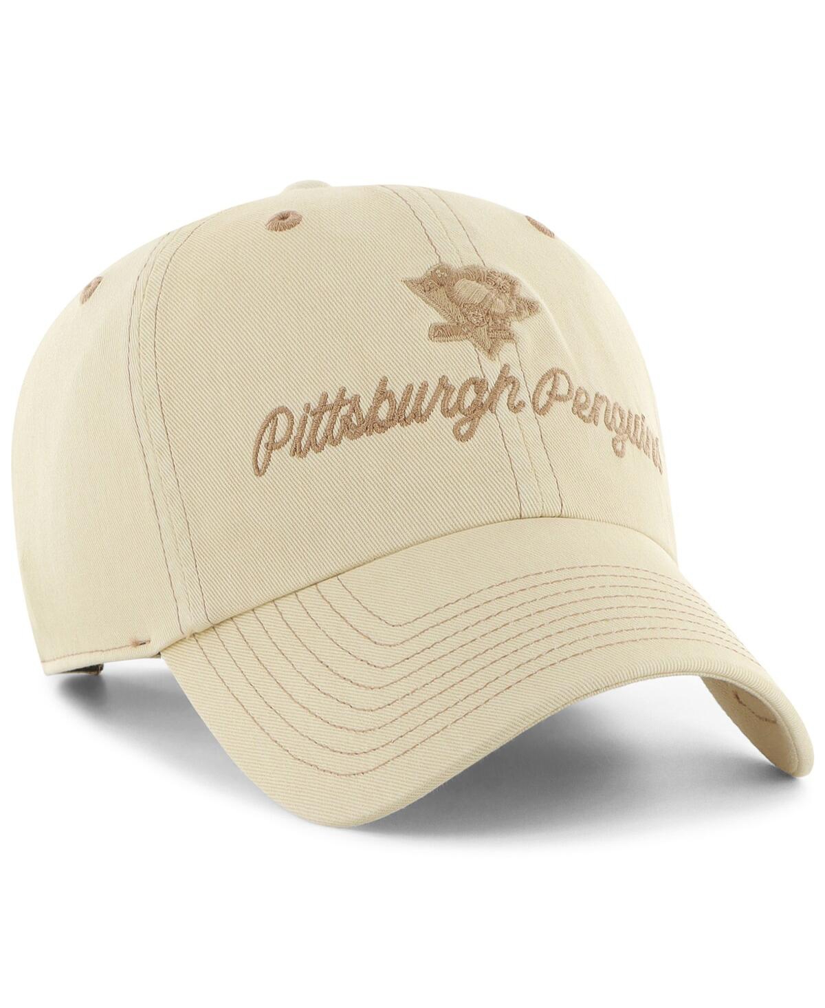 47 Brand Women's Cream Pittsburgh Penguins Haze Clean Up Adjustable Hat In Cream