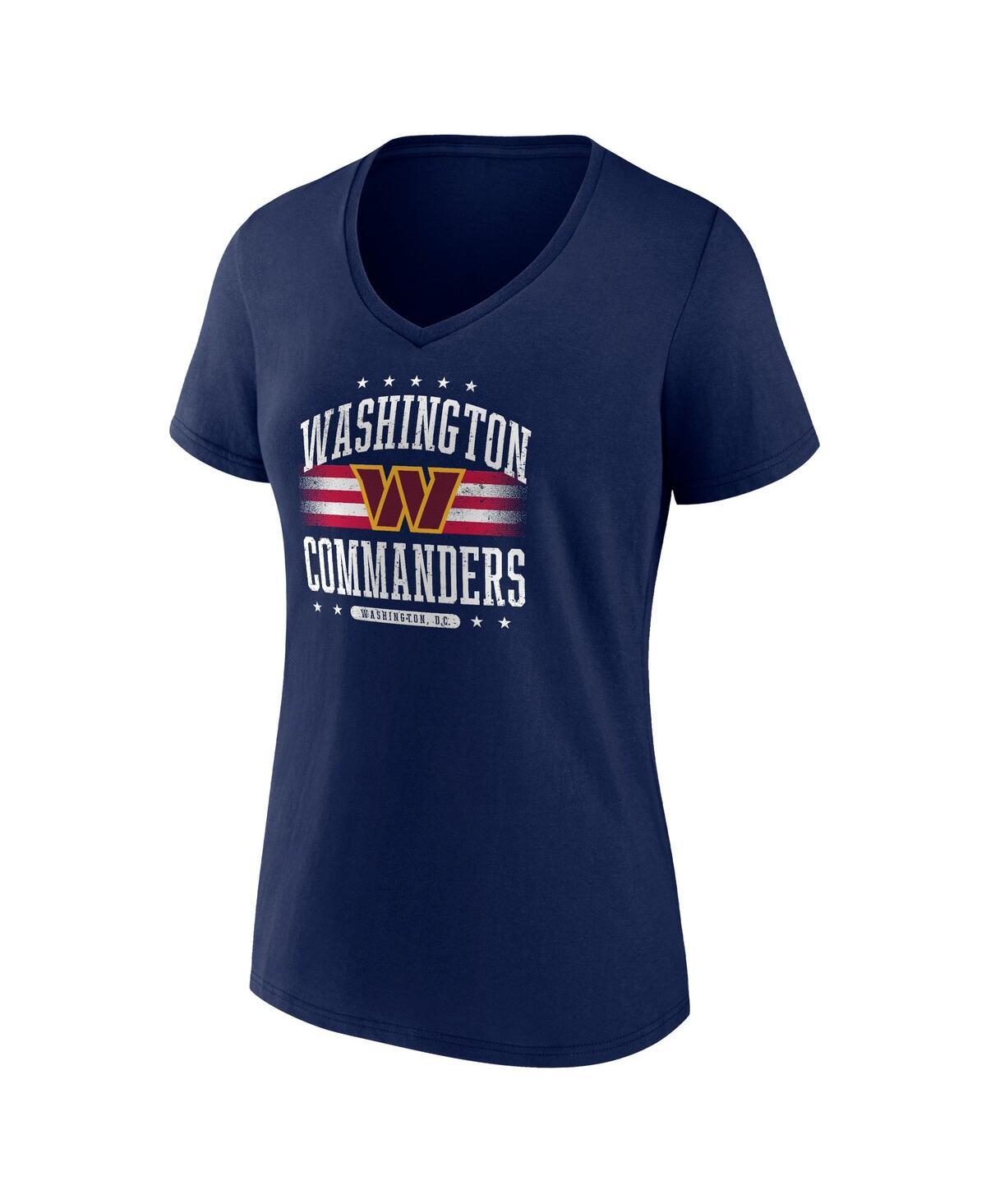 Fanatics Women's Navy Washington Commanders Americana V-neck T-shirt In Navy