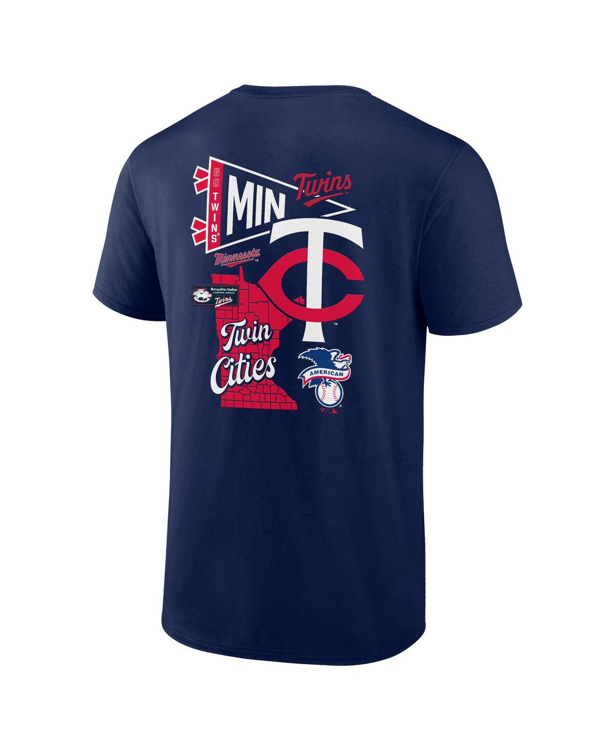 Fanatics Men's Navy Minnesota Twins Split Zone T-shirt In Navy