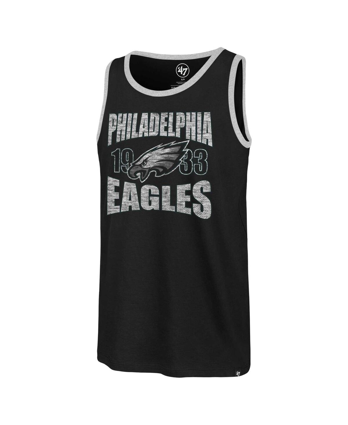 5th & Ocean '47 Brand Men's Black Philadelphia Eagles Upload Franklin Tank Top In Black
