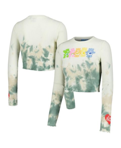 Футболка Mad Engine Natural Care Bears Line-Up Tie-Dye Cropped Long Sleeve