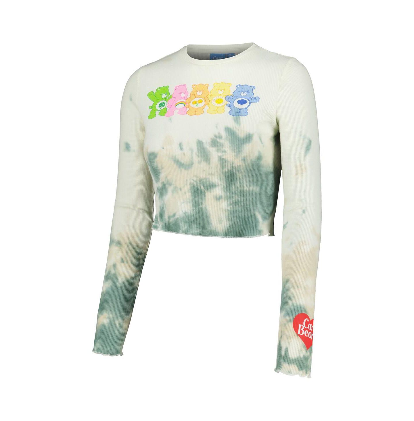 Футболка Mad Engine Natural Care Bears Line-Up Tie-Dye Cropped Long Sleeve — фото 3