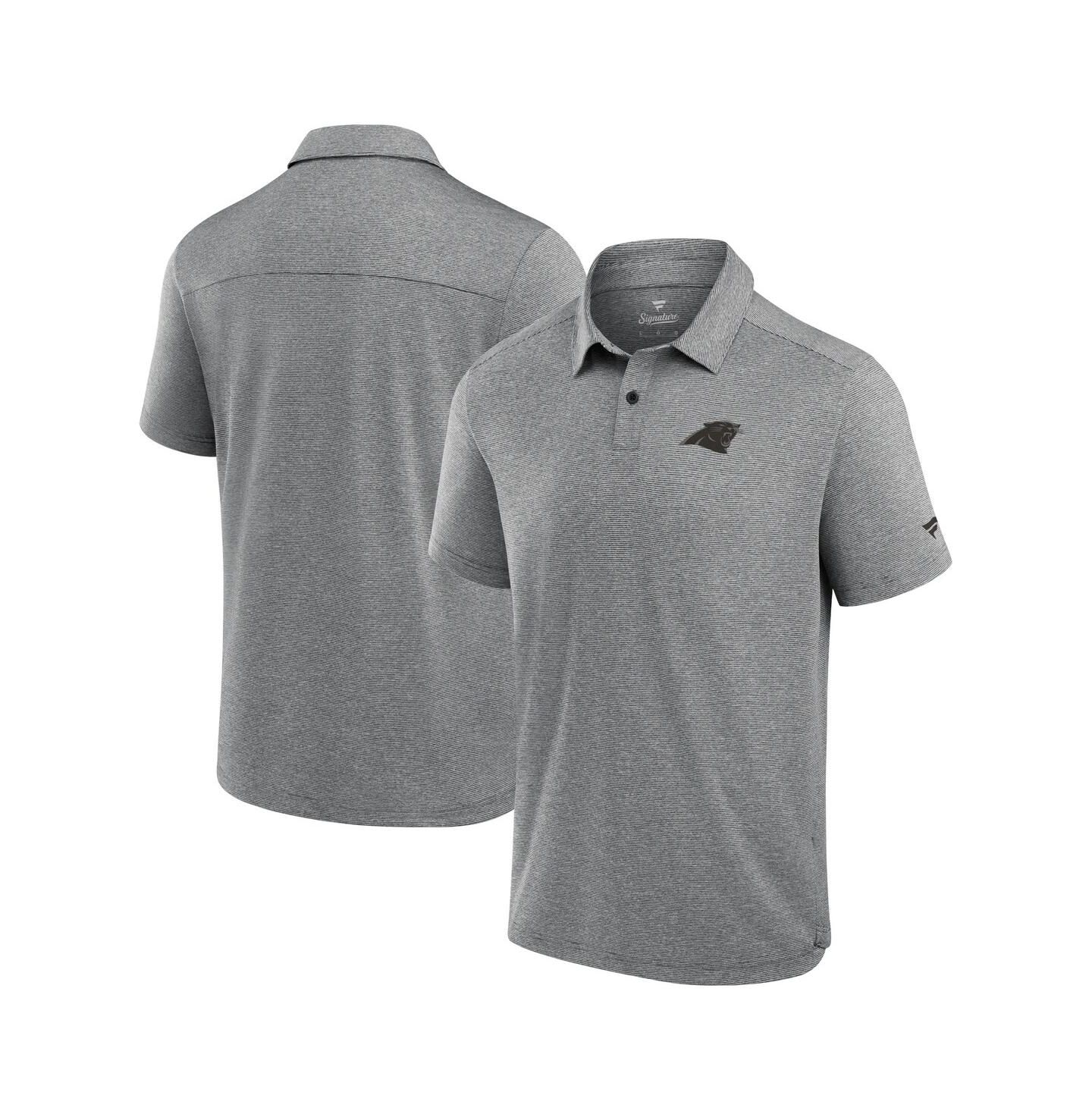 Мужское поло Fanatics Grey Carolina Panthers Front Office Tech Polo Shirt — фото 1