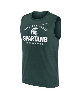 Men's Green Michigan State Spartans Primetime Legend Lock Up Performance Muscle Tank Top