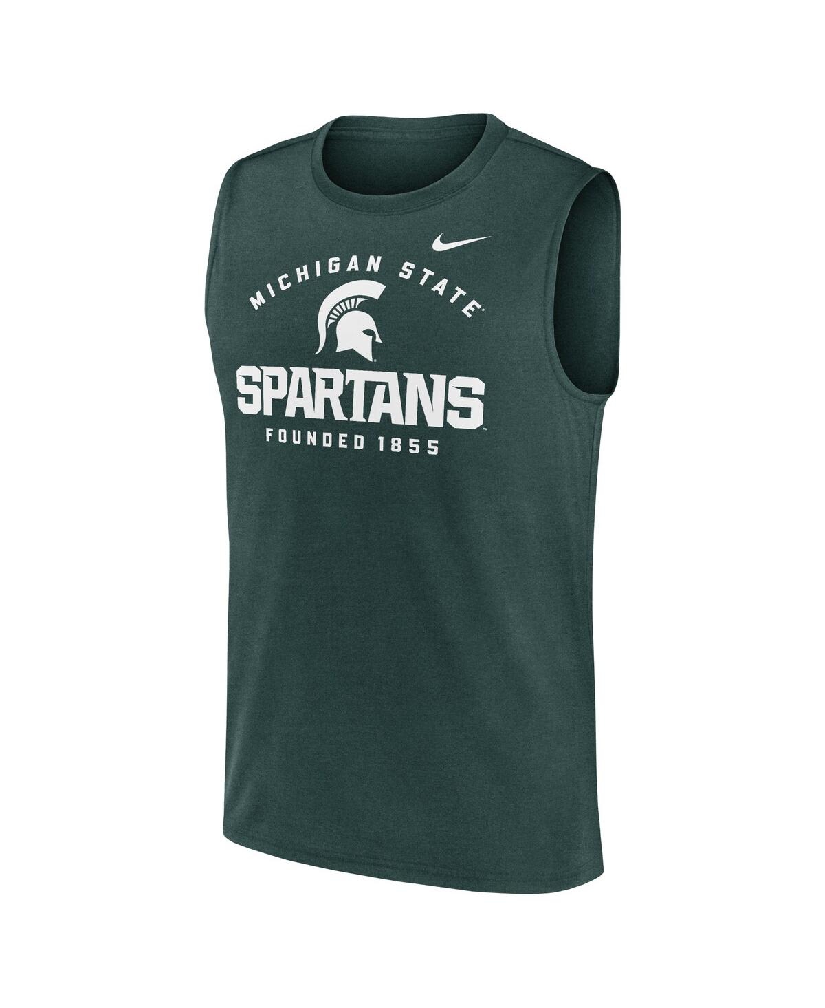 Nike Men'sMichigan State Spartans Primetime Legend Lock Up Performance Muscle Tank Top - Green