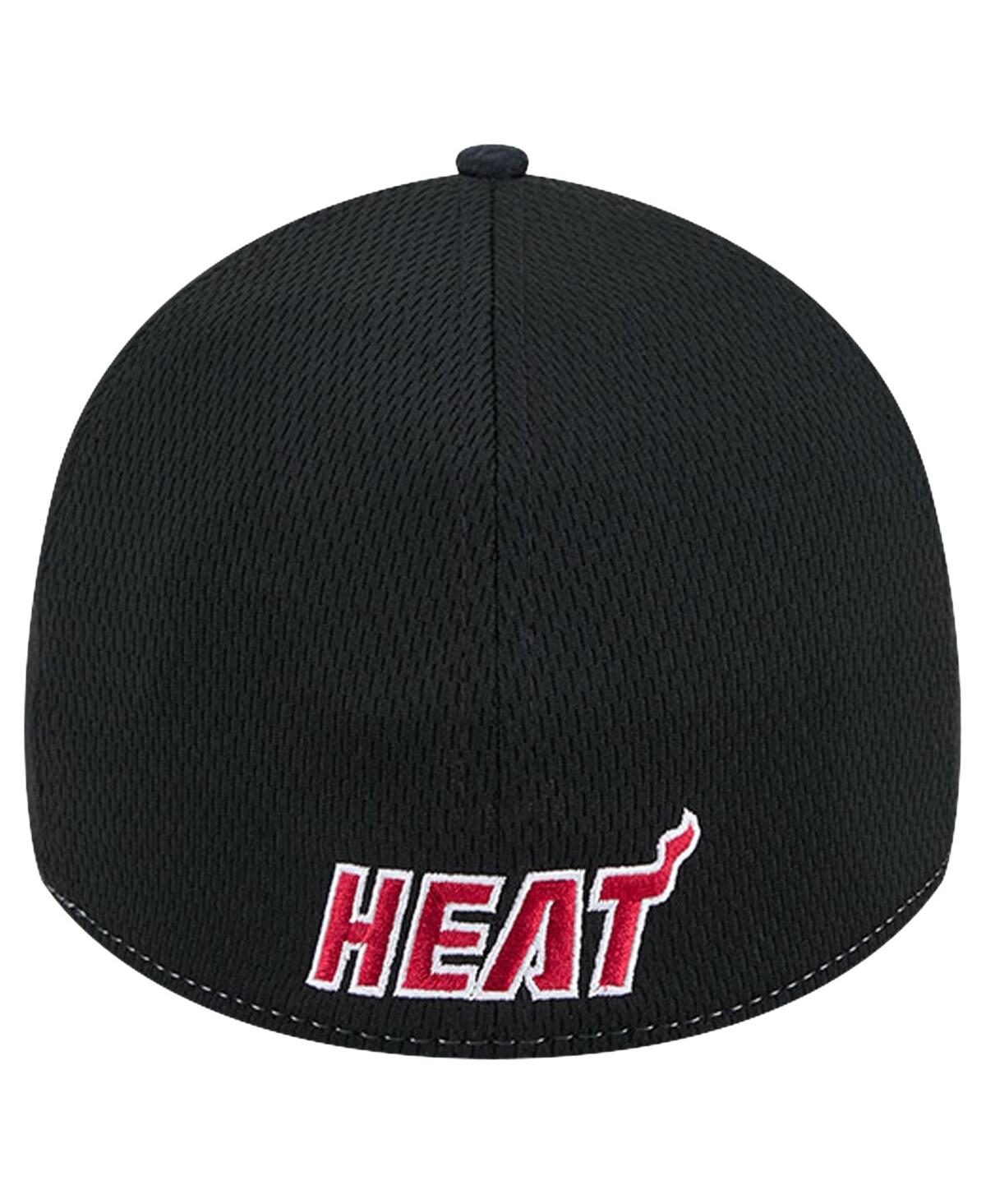 New Era Men'sBlack Miami Heat Two-Tone 39THIRTY Flex Hat - Heather Gray, Black