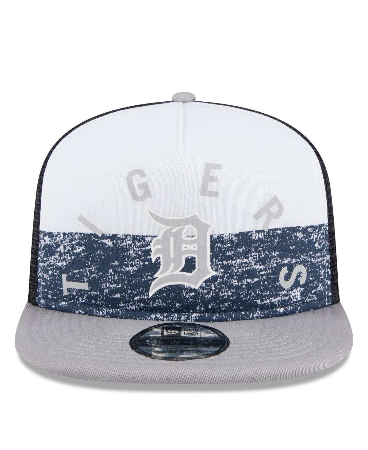 New Era Men'sGray Detroit Tigers Team Foam Front A-Frame Trucker 9FIFTY Snapback Hat - White, Gray