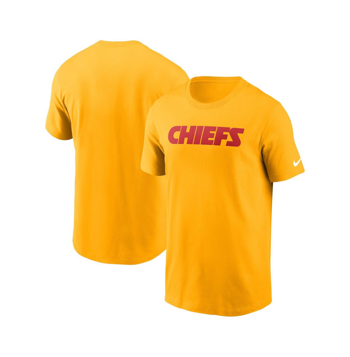 Мужская футболка Nike Gold Kansas City Chiefs Primetime Wordmark Essential — фото 1