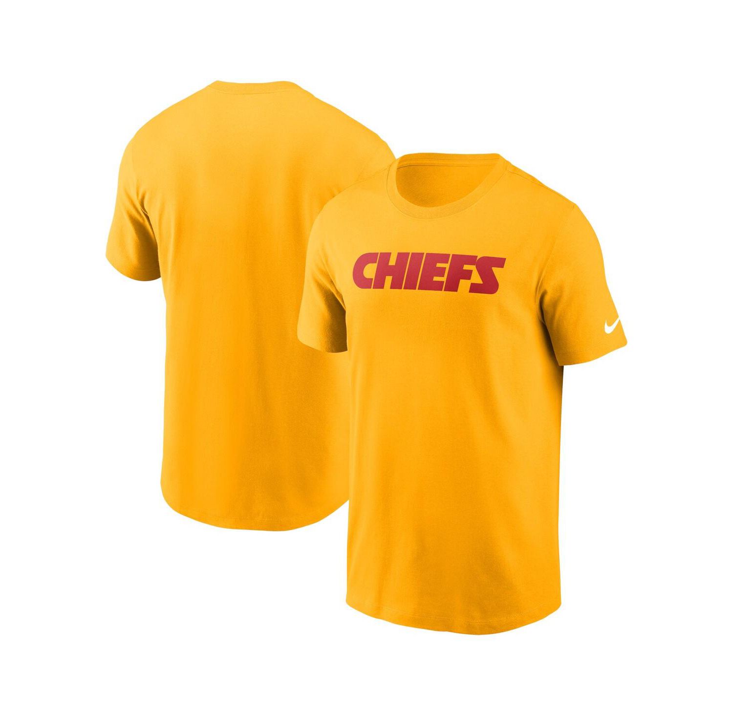 Men's Gold Kansas City Chiefs Primetime Wordmark Essential T-Shirt
