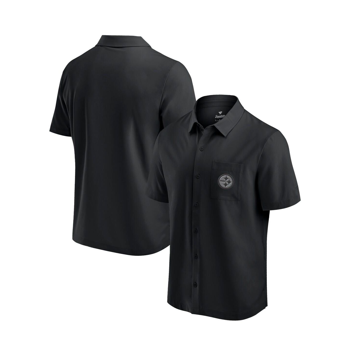 Мужская рубашка Fanatics Black Pittsburgh Steelers Front Office Button-Up — фото 1