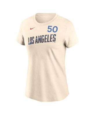 Women's Mookie Betts Cream Los Angeles Dodgers 2024 City Connect Fuse Name Number T-Shirt