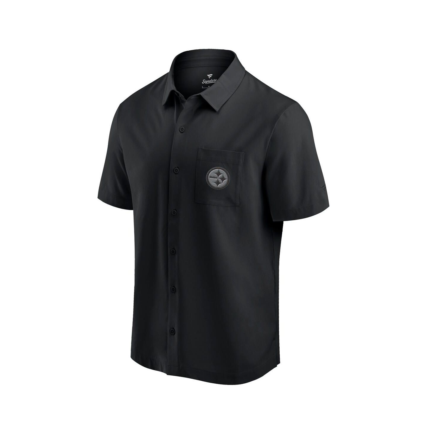 Мужская рубашка Fanatics Black Pittsburgh Steelers Front Office Button-Up — фото 2