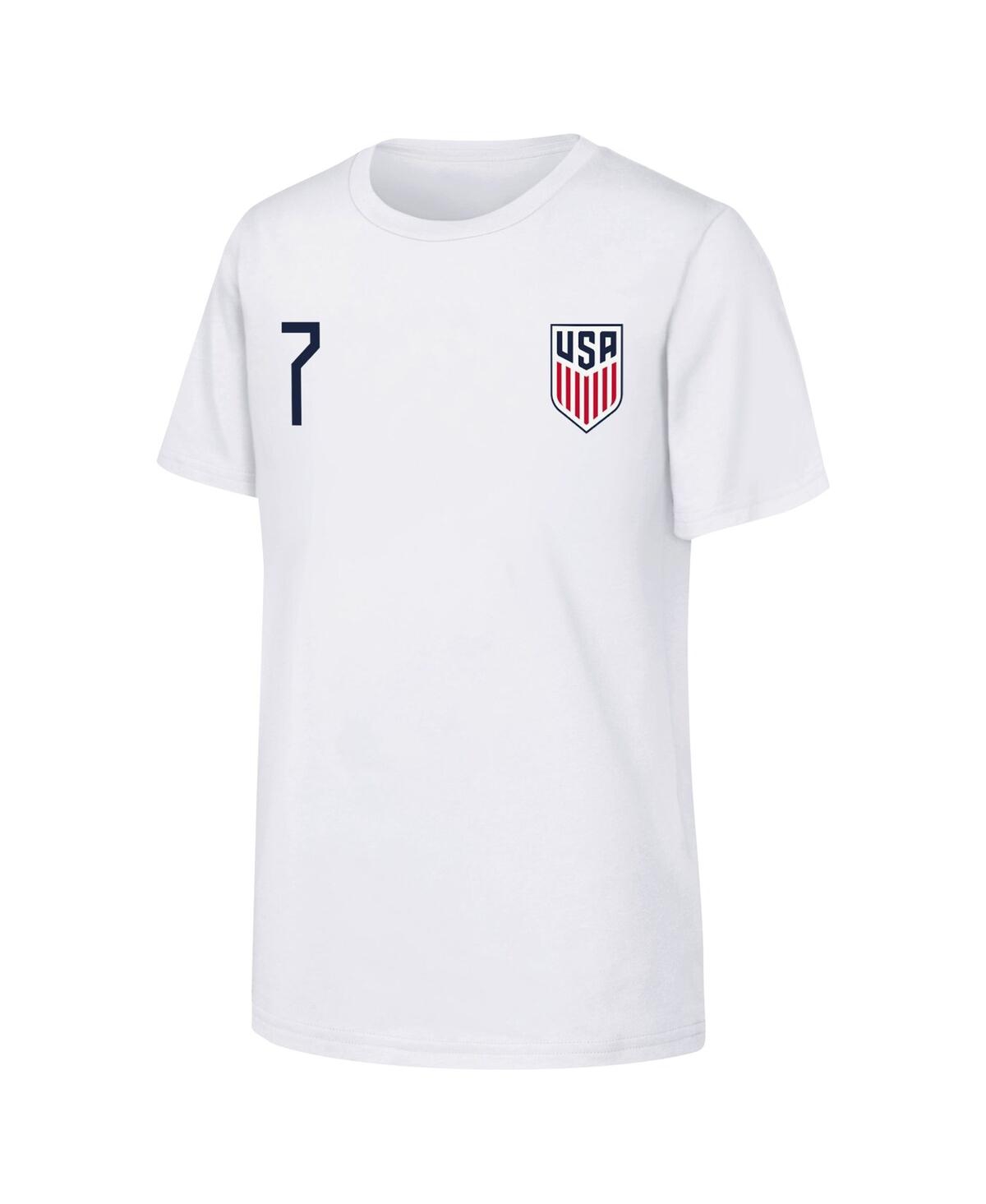 Outerstuff Big Boys And Girls Giovanni Reyna White Usmnt Name Number T-shirt In White