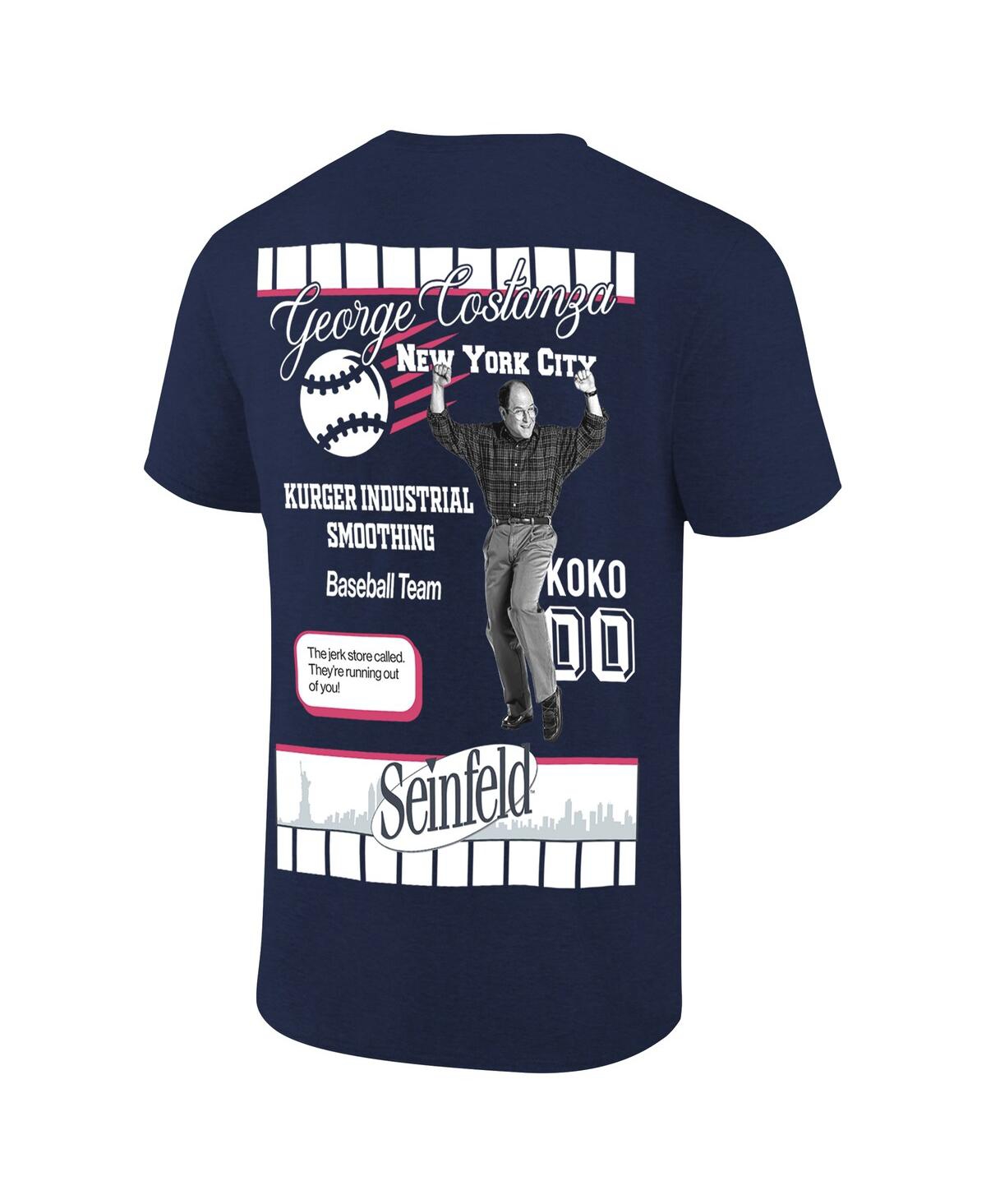 RIPPLE JUNCTION MEN'S NAVY SEINFELD NEW YORK BASEBALL T-SHIRT 