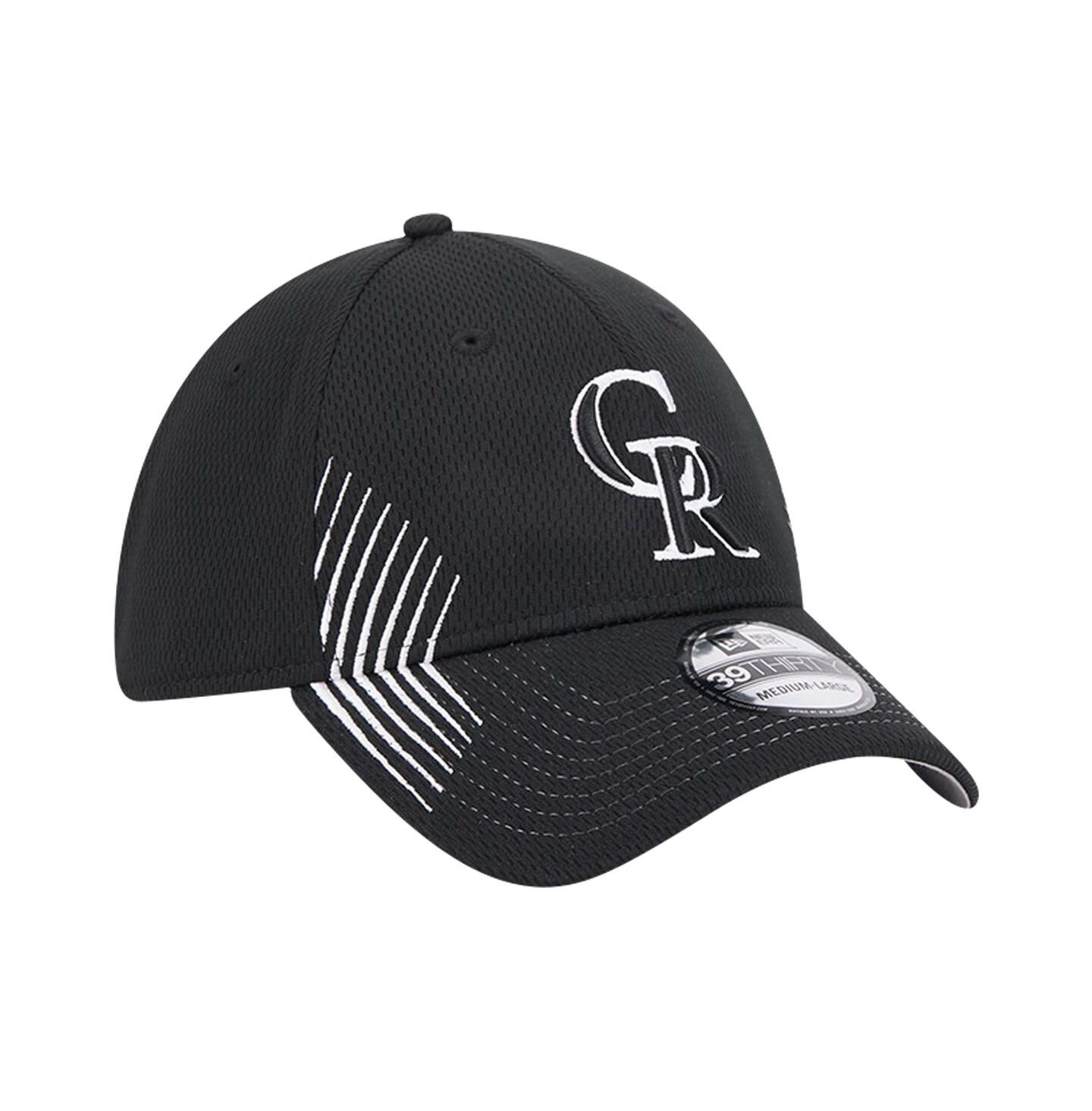 Мужская кепка New Era Black Colorado Rockies Active Dash Mark 39THIRTY Flex Hat — фото 3