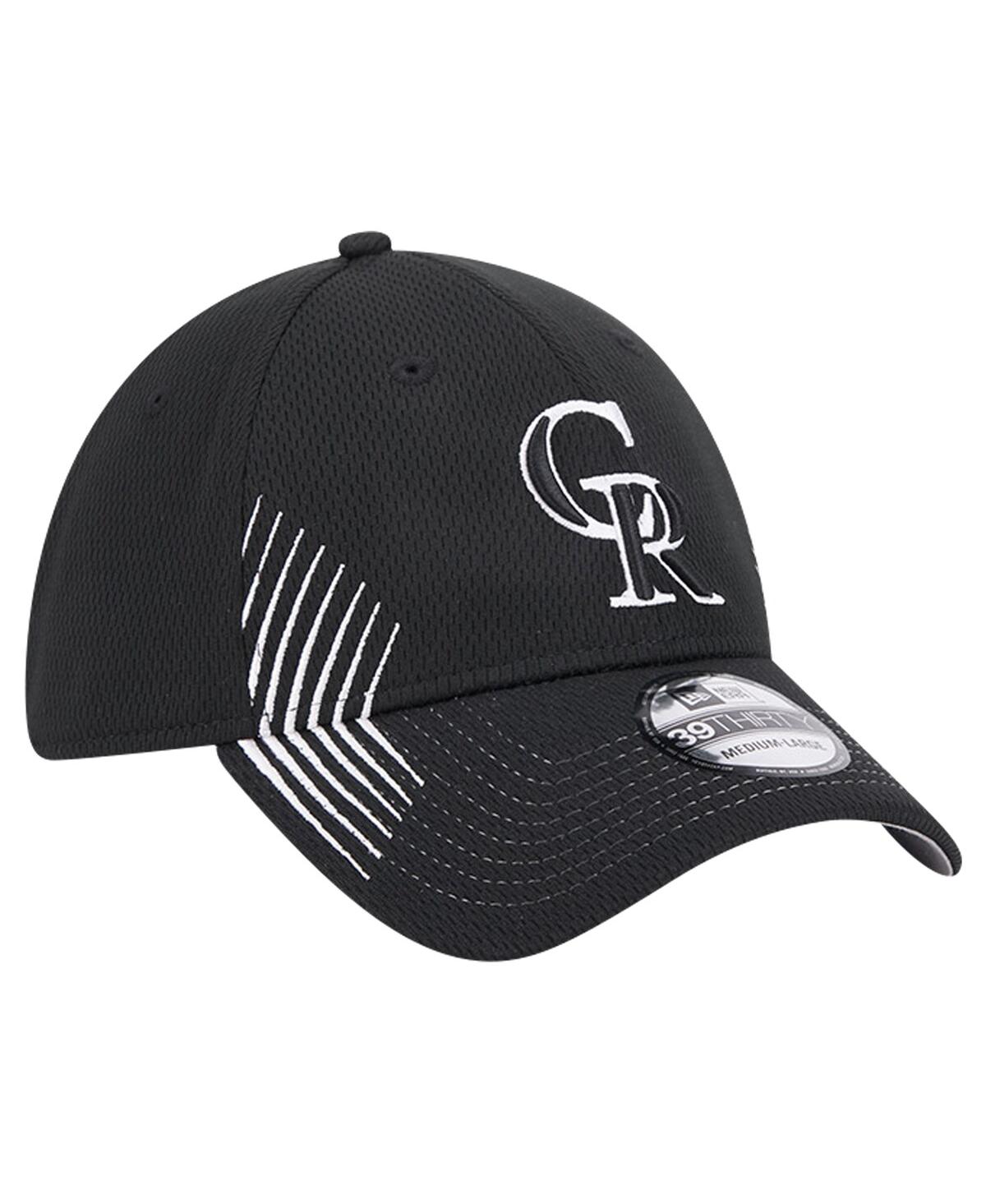 New Era Men'sColorado Rockies Active Dash Mark 39THIRTY Flex Hat - Black