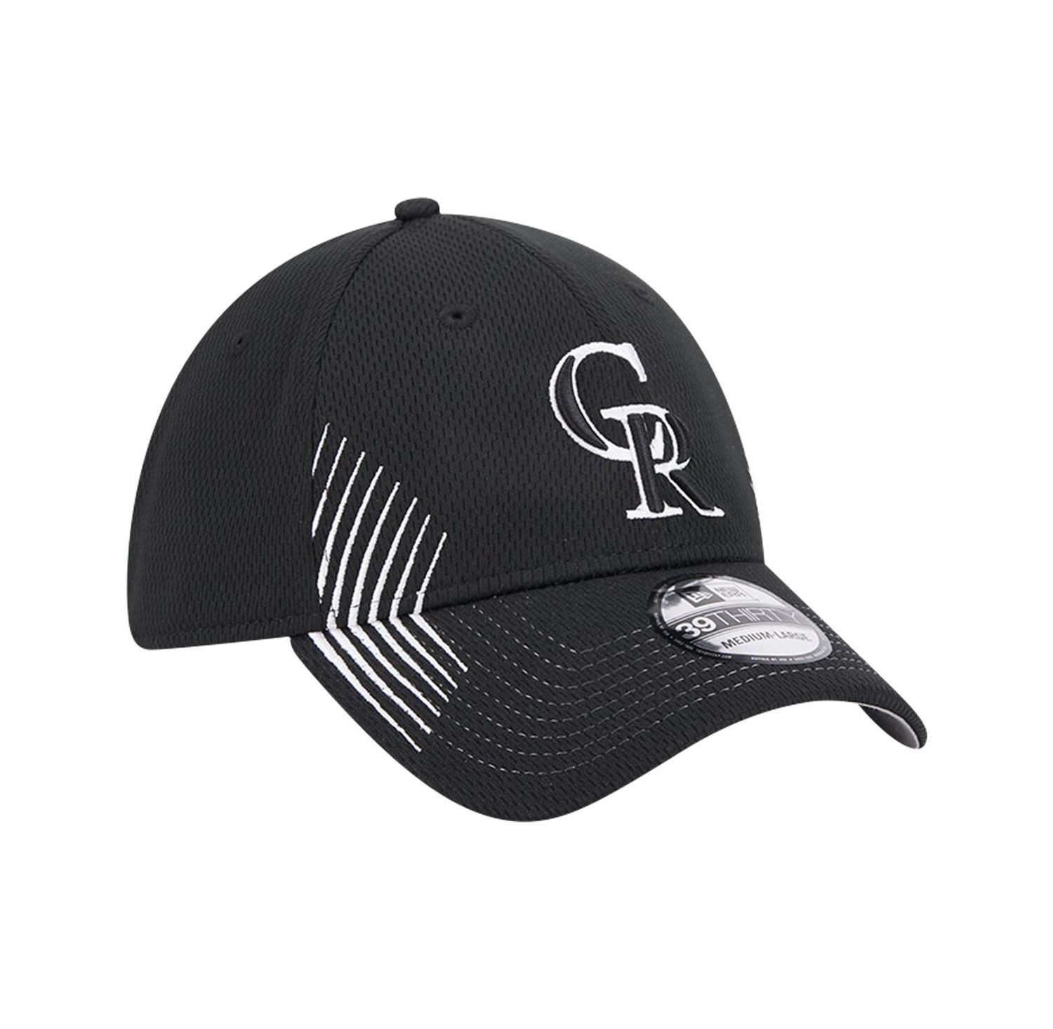 Men's Black Colorado Rockies Active Dash Mark 39THIRTY Flex Hat