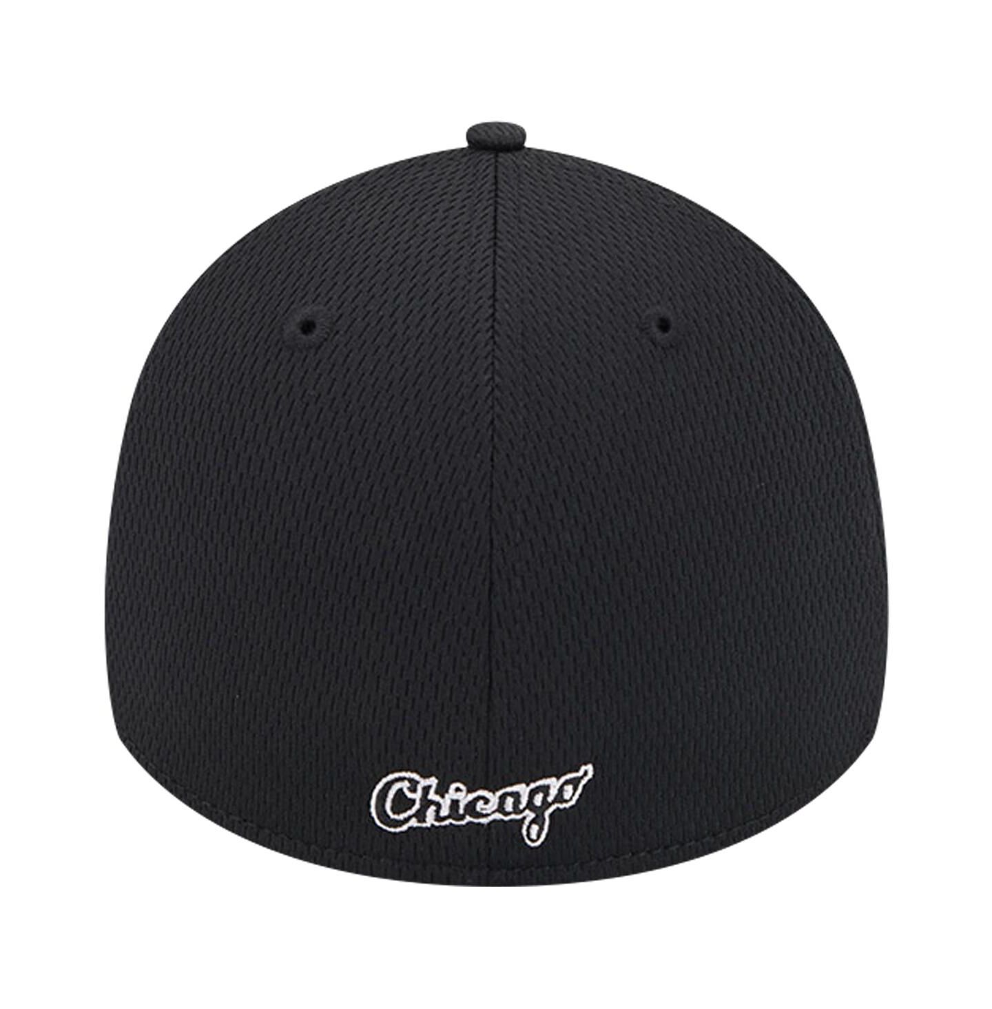 Мужская кепка New Era Black Chicago White Sox Active Dash Mark 39THIRTY Flex Hat — фото 2